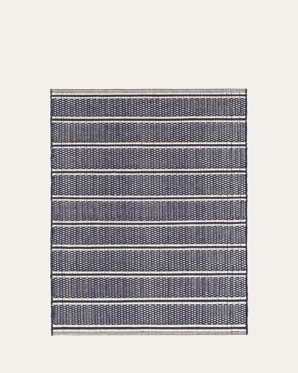 Archer Navy Handwoven Cotton Rug, 3' x 12'